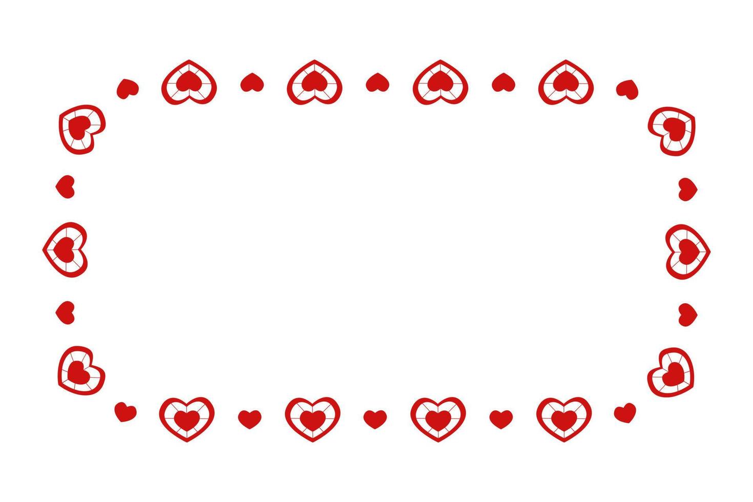 joli cadre rectangle décoré de coeurs. modèle de carte d'invitation saint valentin, photo, image, bannière vecteur