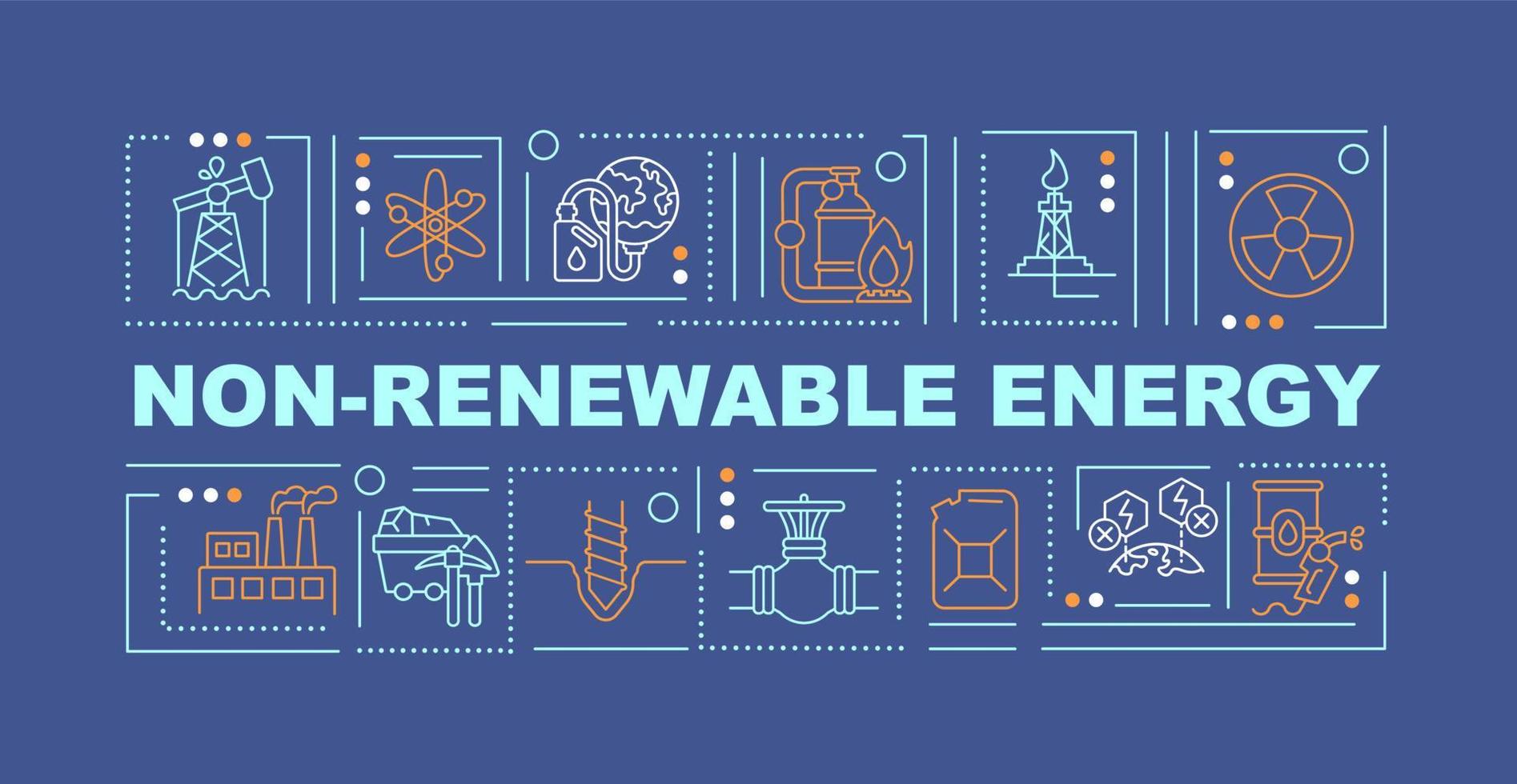 bannière de concepts de mots de sources d'énergie limitées vecteur