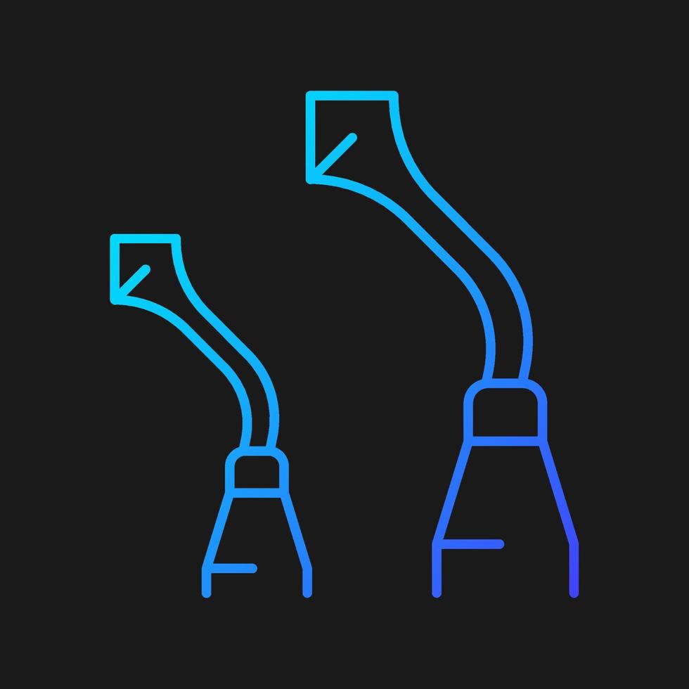 icône de vecteur de dégradé de brunisseur pour le thème sombre. instrument à main dentaire. polir les obturations dentaires. sculpture de matériel dentaire. symbole de couleur de ligne mince. pictogramme de style moderne. dessin de contour isolé de vecteur