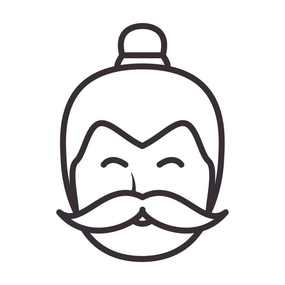 lignes homme barbe japon logo symbole vecteur icône illustration design