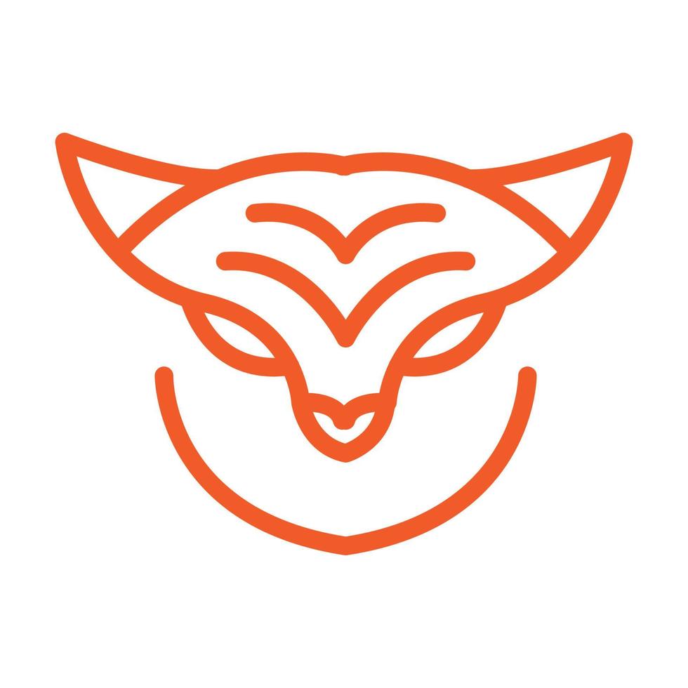 tête de tigre ou de chat lignes orange logo design vecteur icône symbole illustration