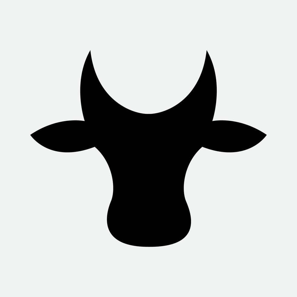 tête de vache visage silhouette noir minimaliste style moderne logo design vecteur