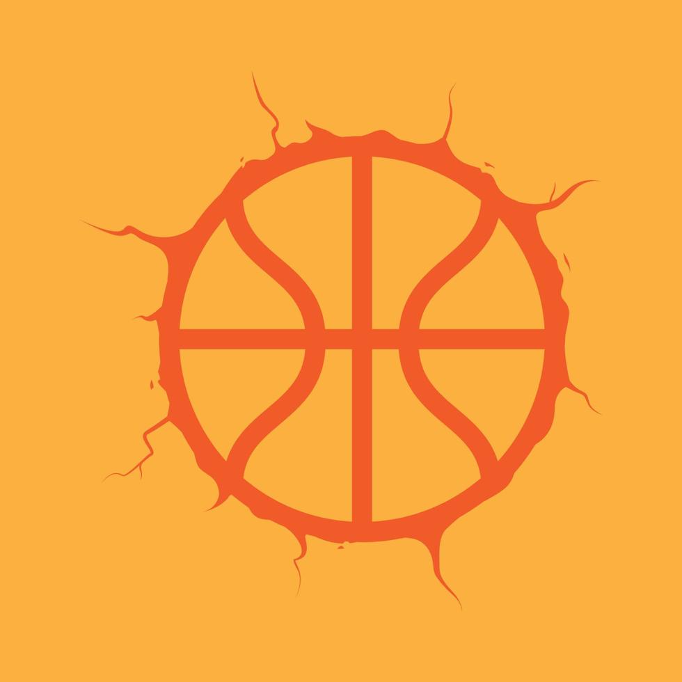 ballon de basket coincé logo symbole icône vecteur conception graphique illustration idée créatif