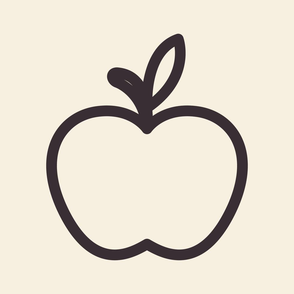 forme simple fruits pomme lignes logo design vecteur icône symbole illustration