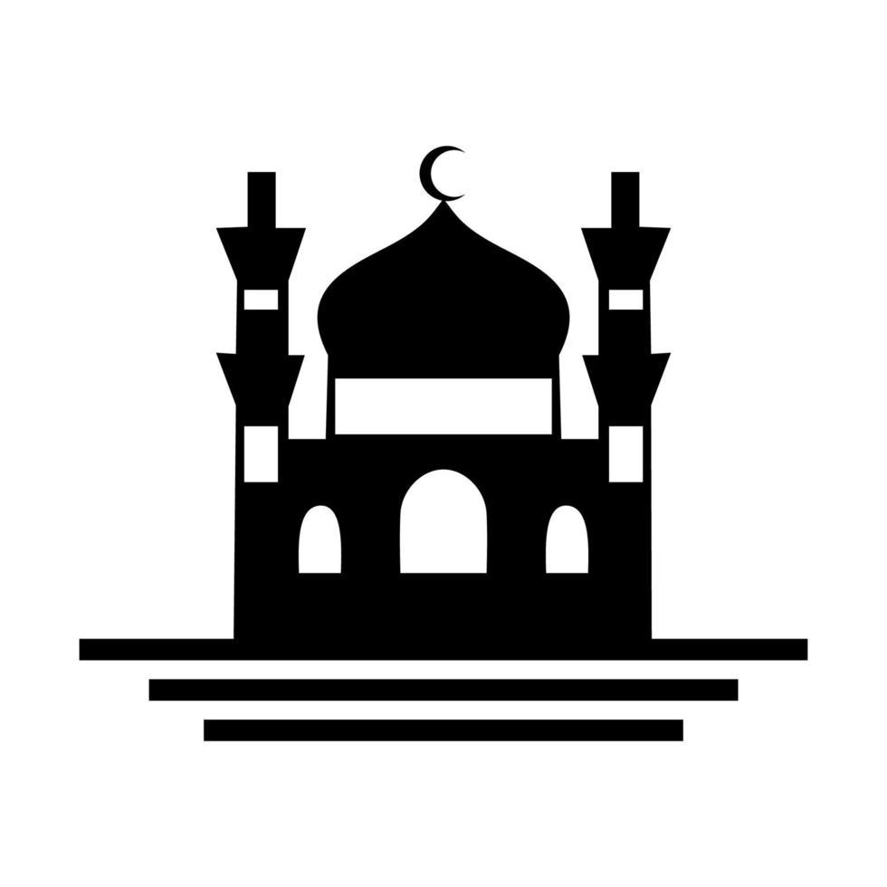 mosquée minimaliste icône silhouette logo design moderne vecteur