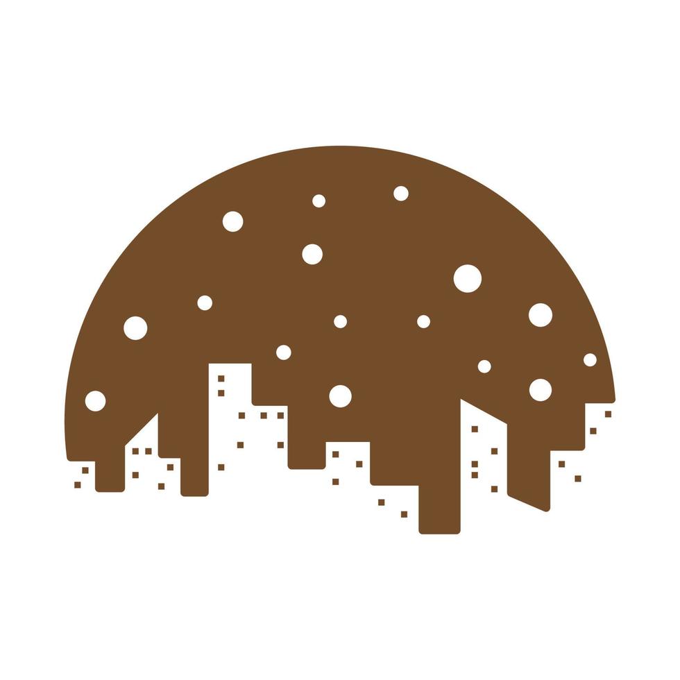 bâtiment de la ville avec cookie logo design vecteur icône symbole illustration