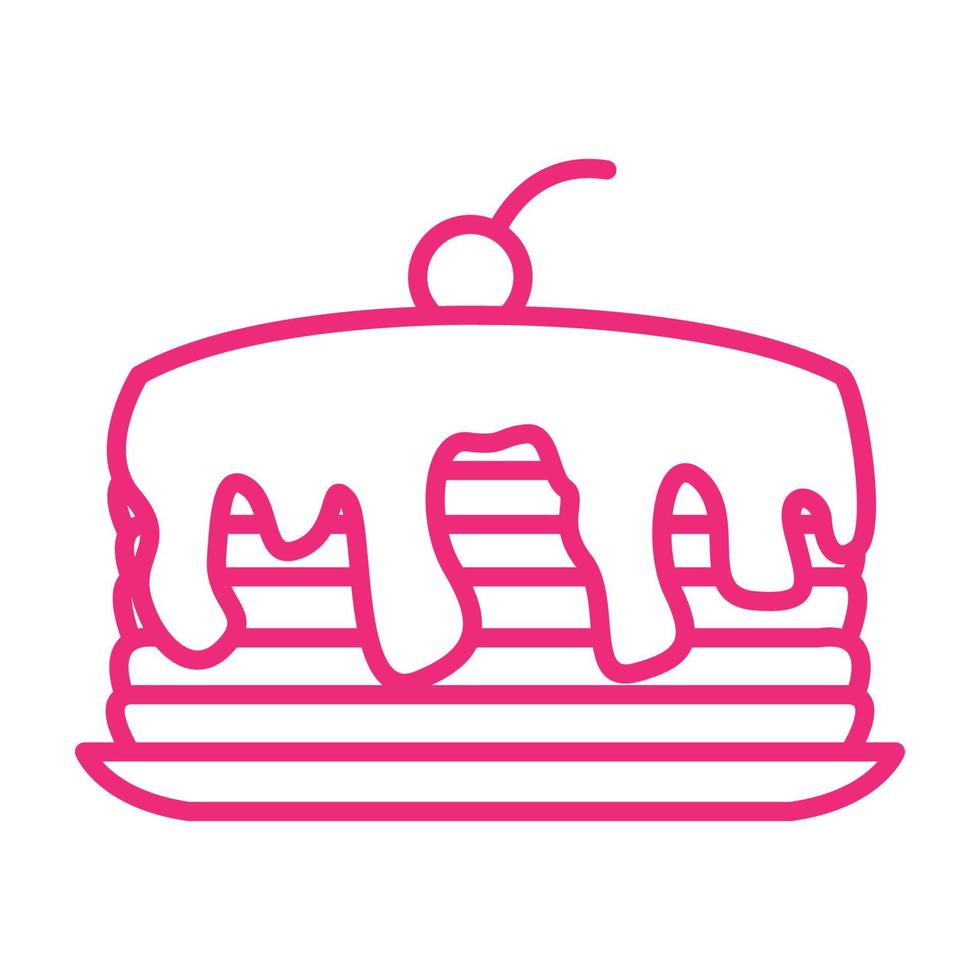lignes nourriture gâteau rose logo design vecteur icône symbole illustration