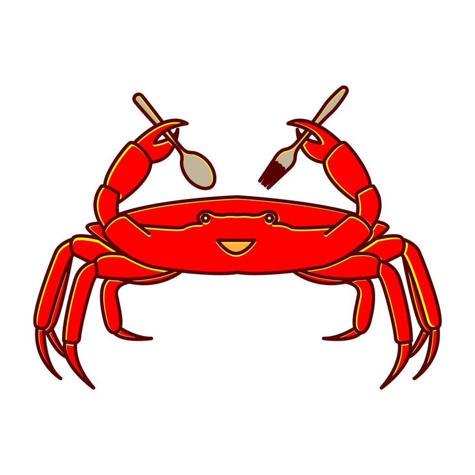 crabes abstraits avec cuillère et fourchette logo design vecteur icône symbole illustration