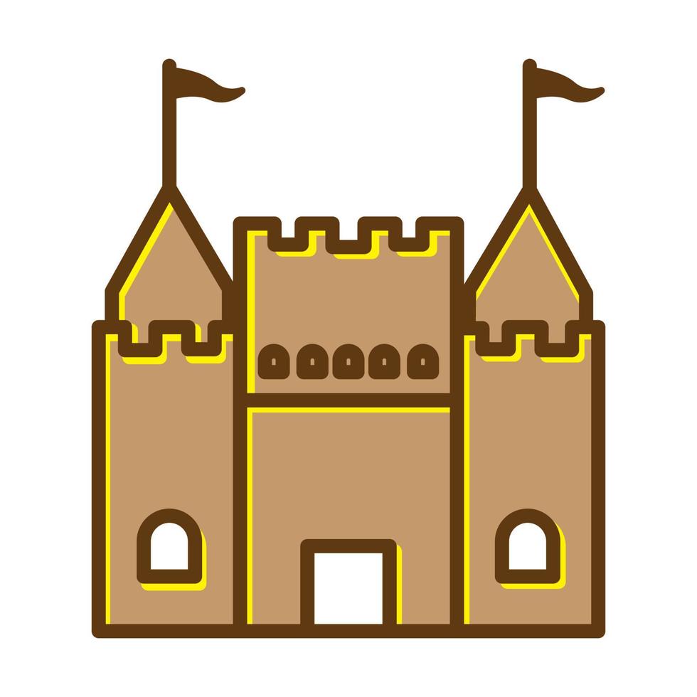 Château coloré vieux avec tour logo symbole vecteur icône illustration design