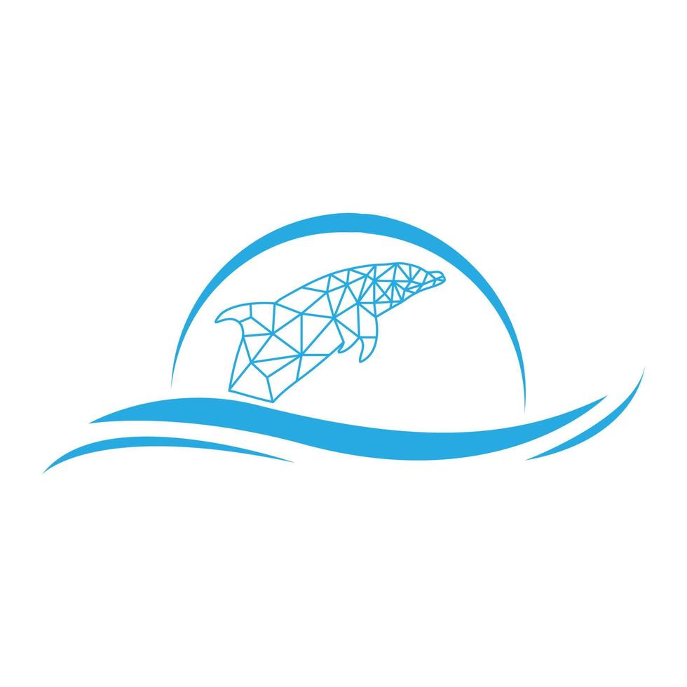 modèle de conception de logo tech dauphin vecteur