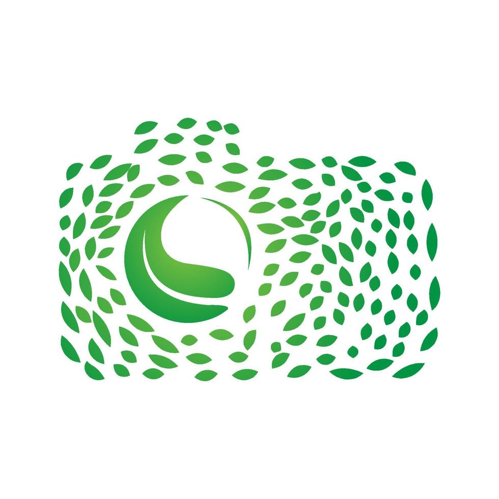 modèle de vecteur d'icône d'idées de conception de logo de photographie d'objectif de caméra nature ou extérieure