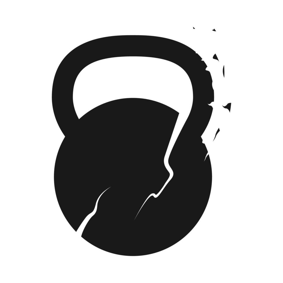 gym barbell fissure noir logo symbole icône vecteur conception graphique illustration idée créatif