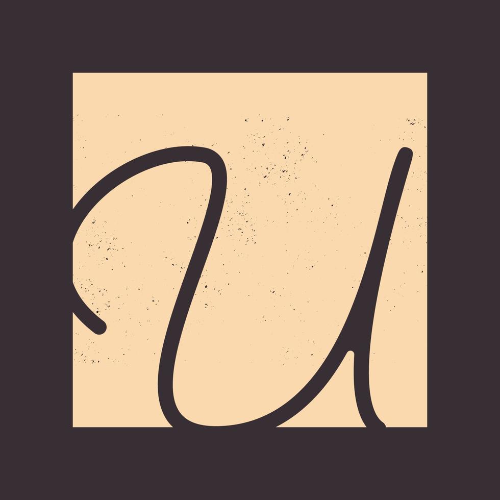 signature lettre u carré vintage logo symbole icône vecteur conception graphique