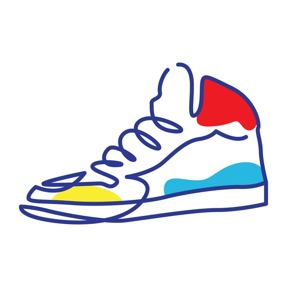 lignes art abstrait chaussures sneaker logo design vecteur icône symbole illustration