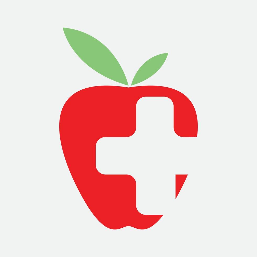 pomme rouge avec vecteur de conception de logo moderne suisse