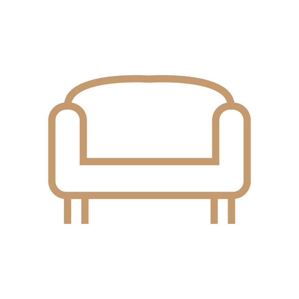 conception de logo moderne minimaliste de ligne de meubles de canapé vecteur