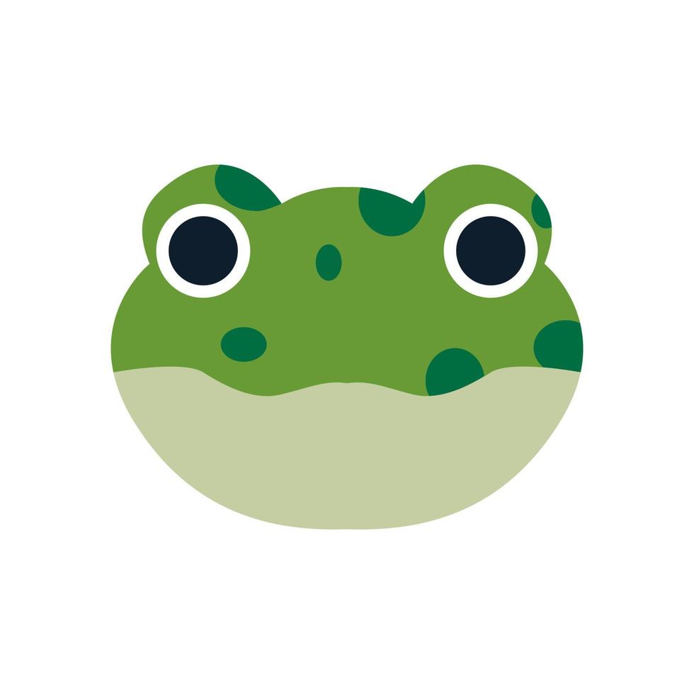 tête de visage de création de logo de grenouille d'arbre vecteur