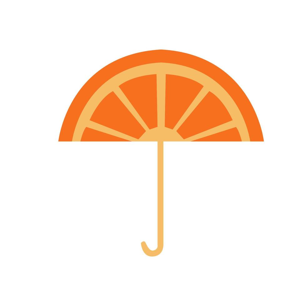 parapluie avec tranche de fruits orange logo design vecteur icône symbole illustration
