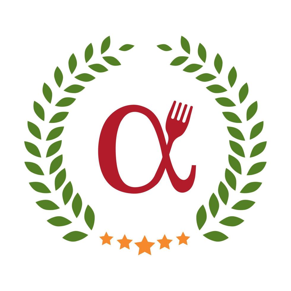 lettre a création de logo de restaurant vecteur