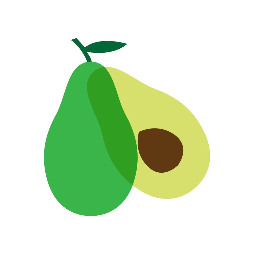 abstrait fruits frais vert avocat logo design vecteur icône symbole illustration