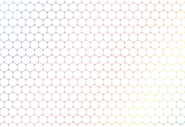 Modèle sans couture d&#39;hexagones colorés abstraits sur fond blanc et texture. vecteur