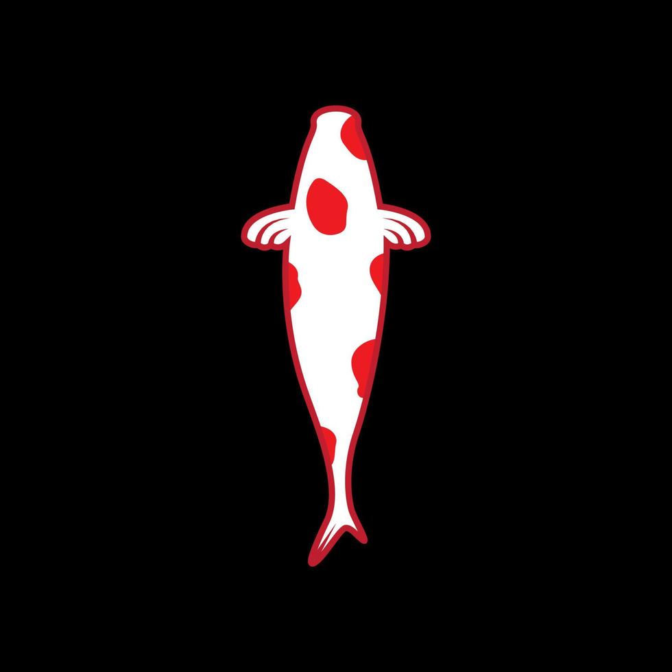 poisson abstrait koi kohaku rouge logo symbole icône vecteur conception graphique illustration idée créatif