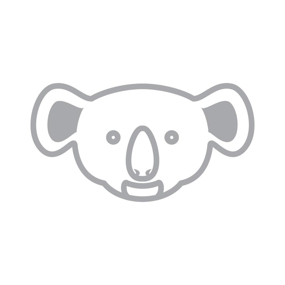 tête visage animal mignon koala gris logo symbole icône vecteur conception graphique illustration idée créatif