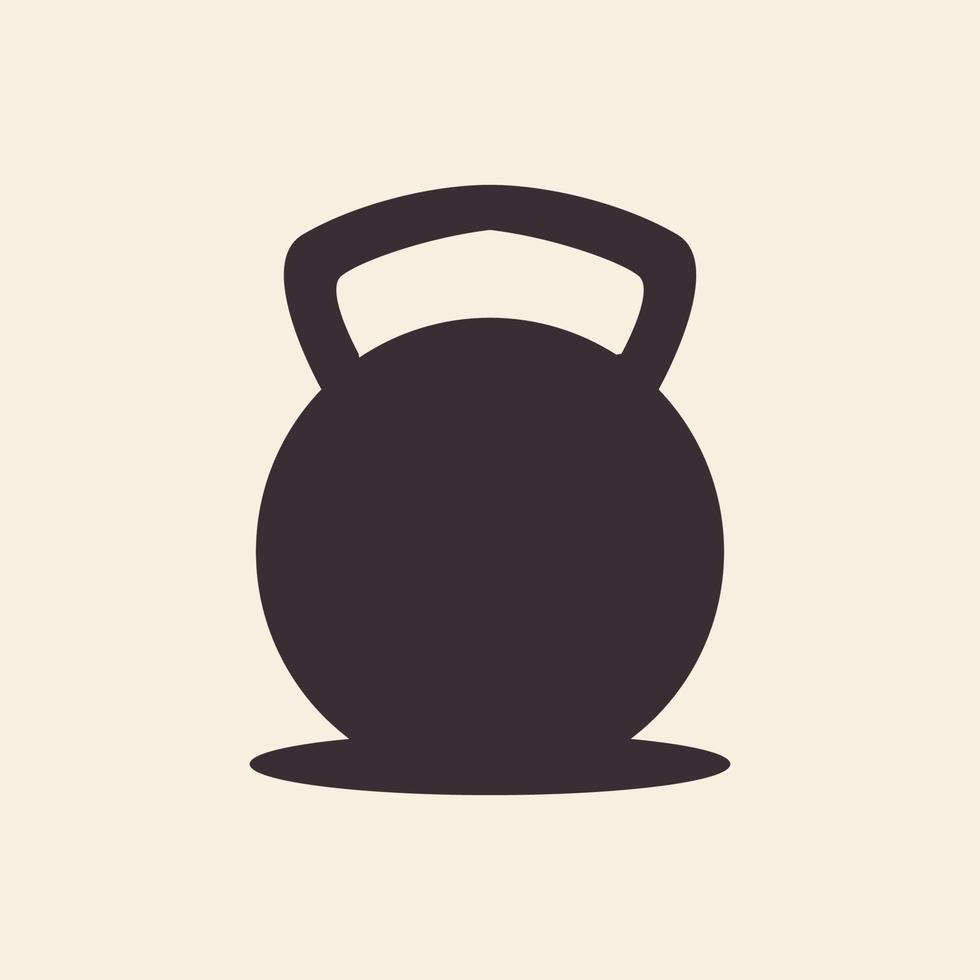 kettlebell silhouette noir simple gym fitness logo design vecteur icône symbole illustration