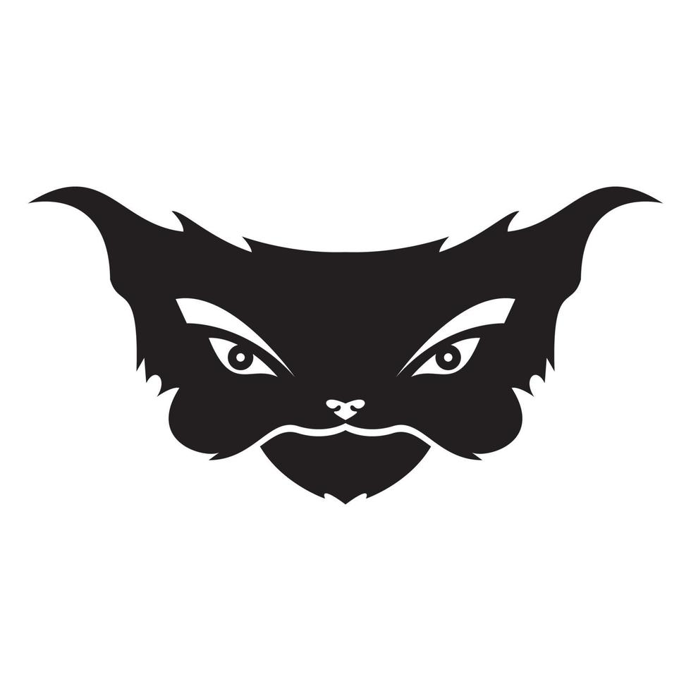 illustration silhouette nuit animal tête logo design vecteur