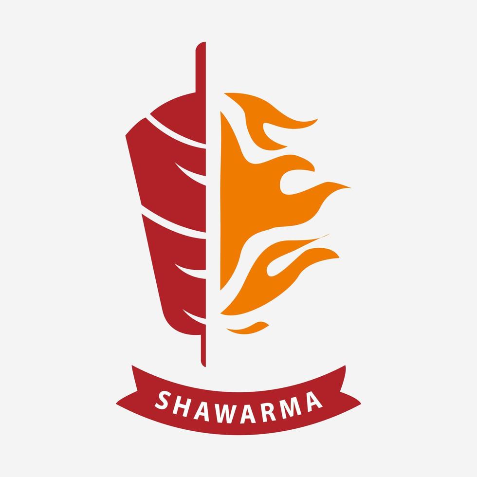 logo shawarma pour les restaurants et les marchés. vecteur