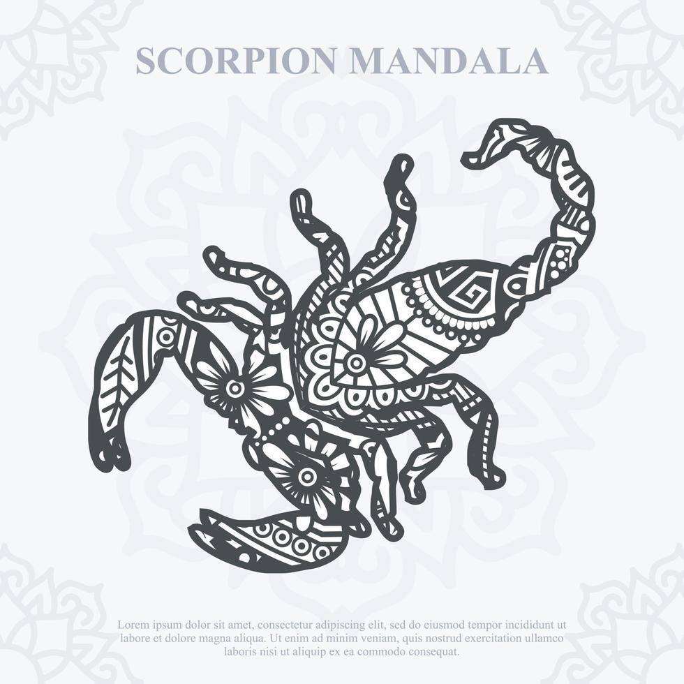 vecteur de mandala de scorpion. style bohème svg. eps 10