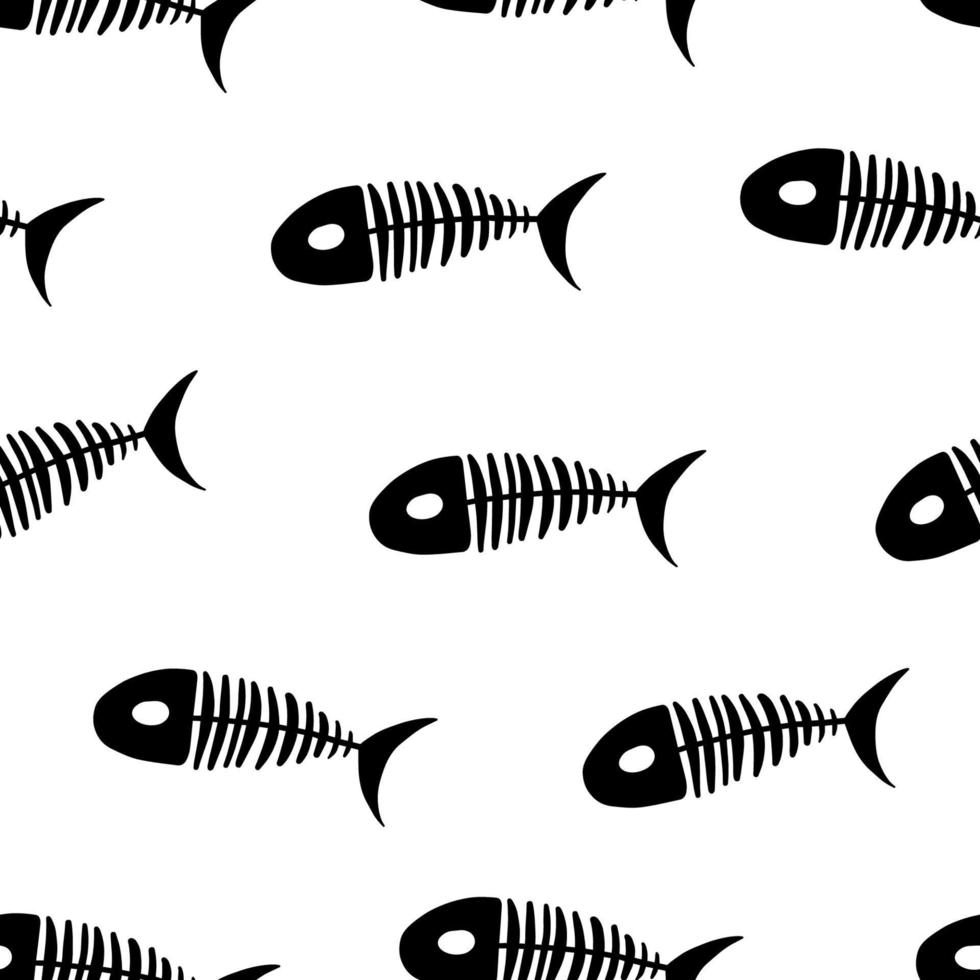 motif de doodle de poisson sans soudure. monde sous-marin pour livre de coloriage enfant, design d'été, arrière-plan et papier peint. illustration d'éléments de poisson pour cartes, affiches, autocollants et design professionnel. vecteur