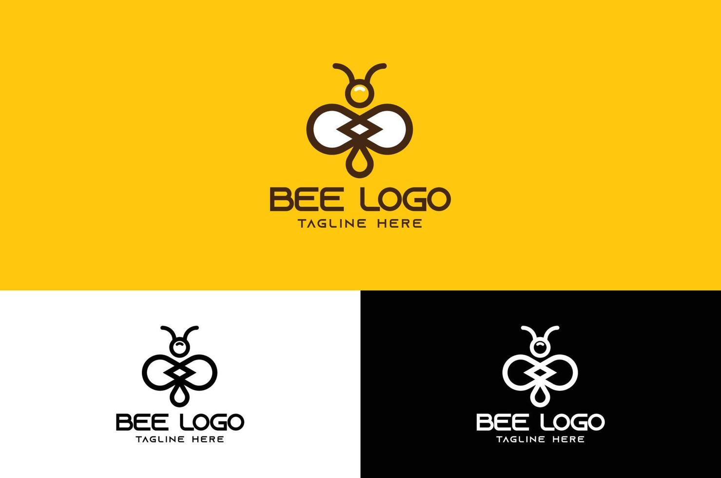 logo d'abeille minimaliste vecteur