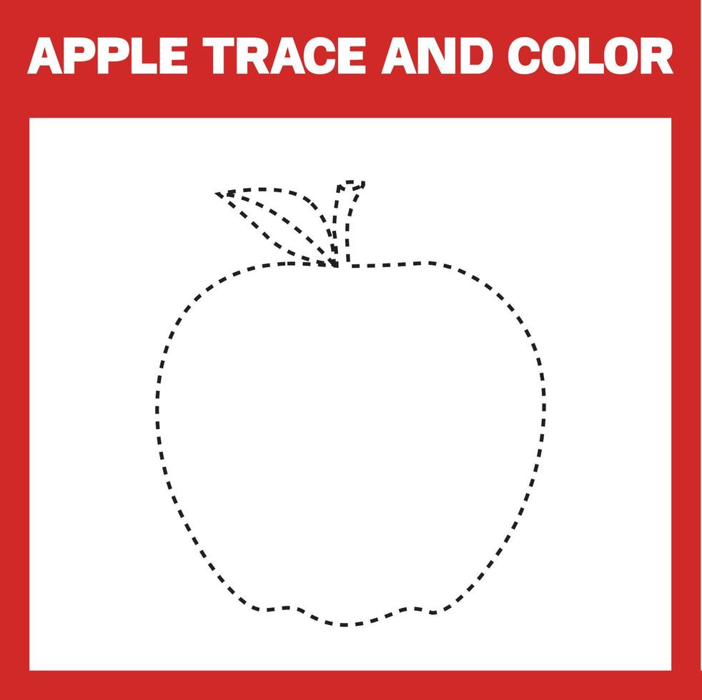 trace de pomme et coloriage vecteur