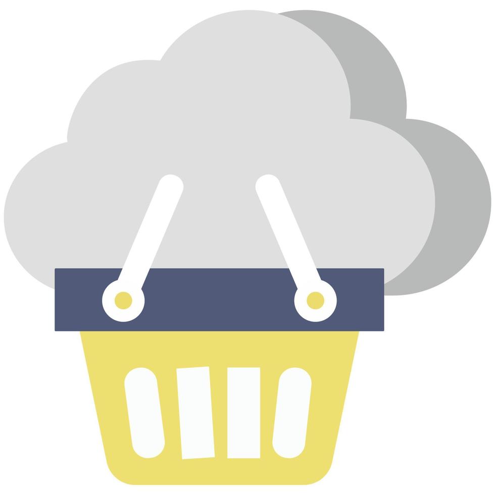 icône de vecteur de panier de nuage qui peut facilement modifier ou éditer