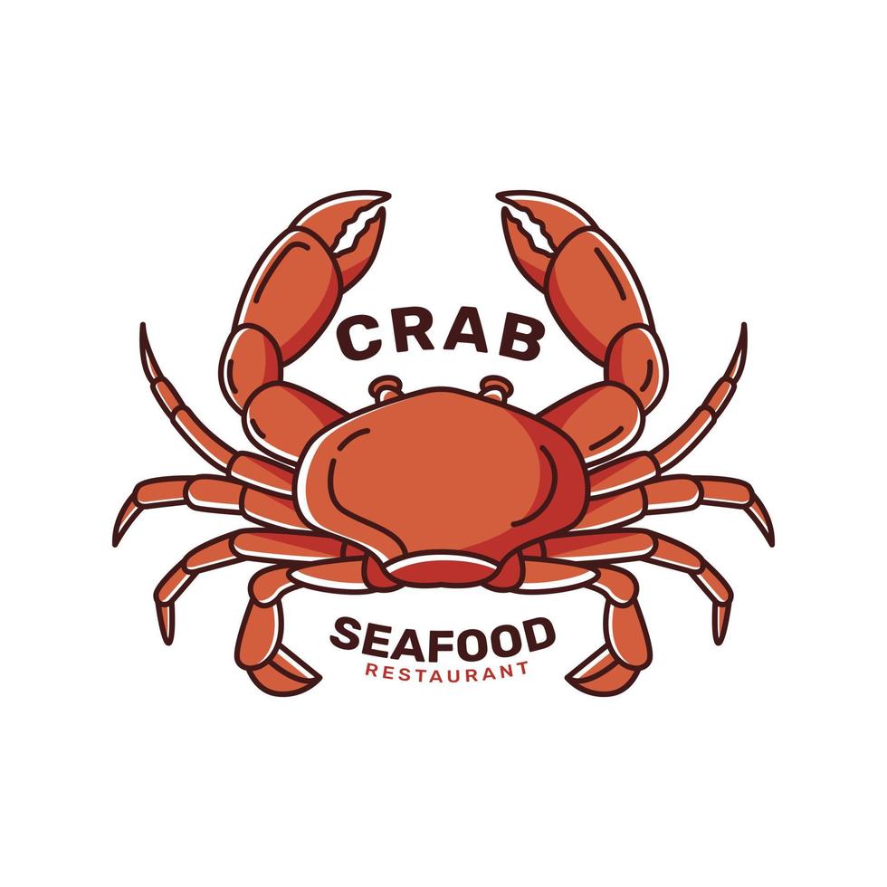 modèle de logo de restaurant de fruits de mer au crabe vecteur