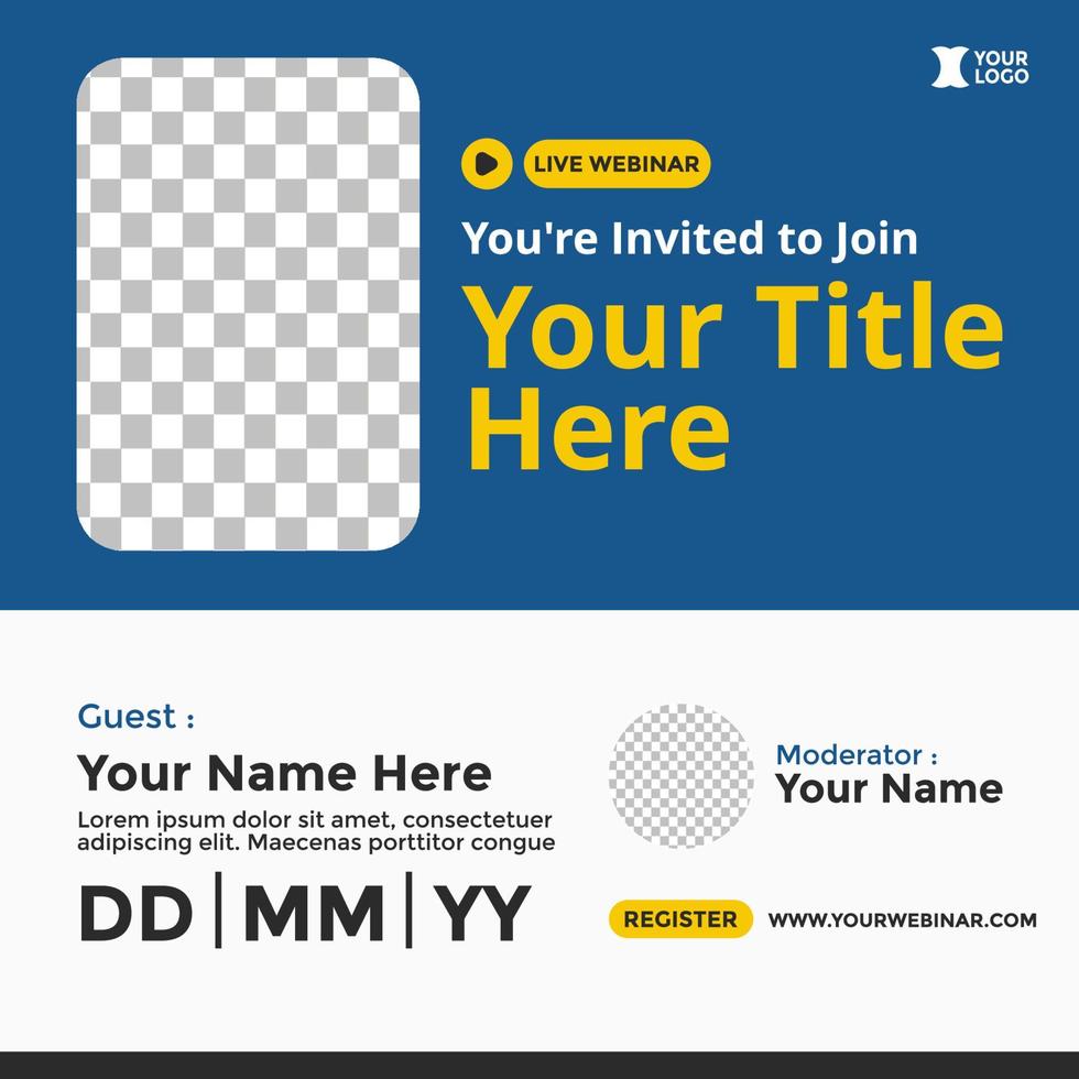 conception d'affiches de webinaires pour les médias sociaux. affiche de l'événement webinaire vecteur