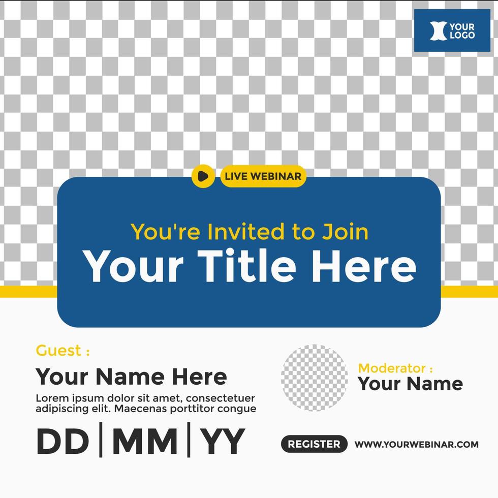 conception d'affiches de webinaires pour les médias sociaux. affiche de l'événement webinaire vecteur