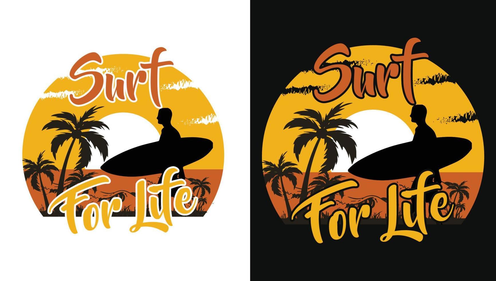 surfer pour la vie. design vintage rétro de surf pour t-shirt, bannière, affiche, tasse, etc. vecteur
