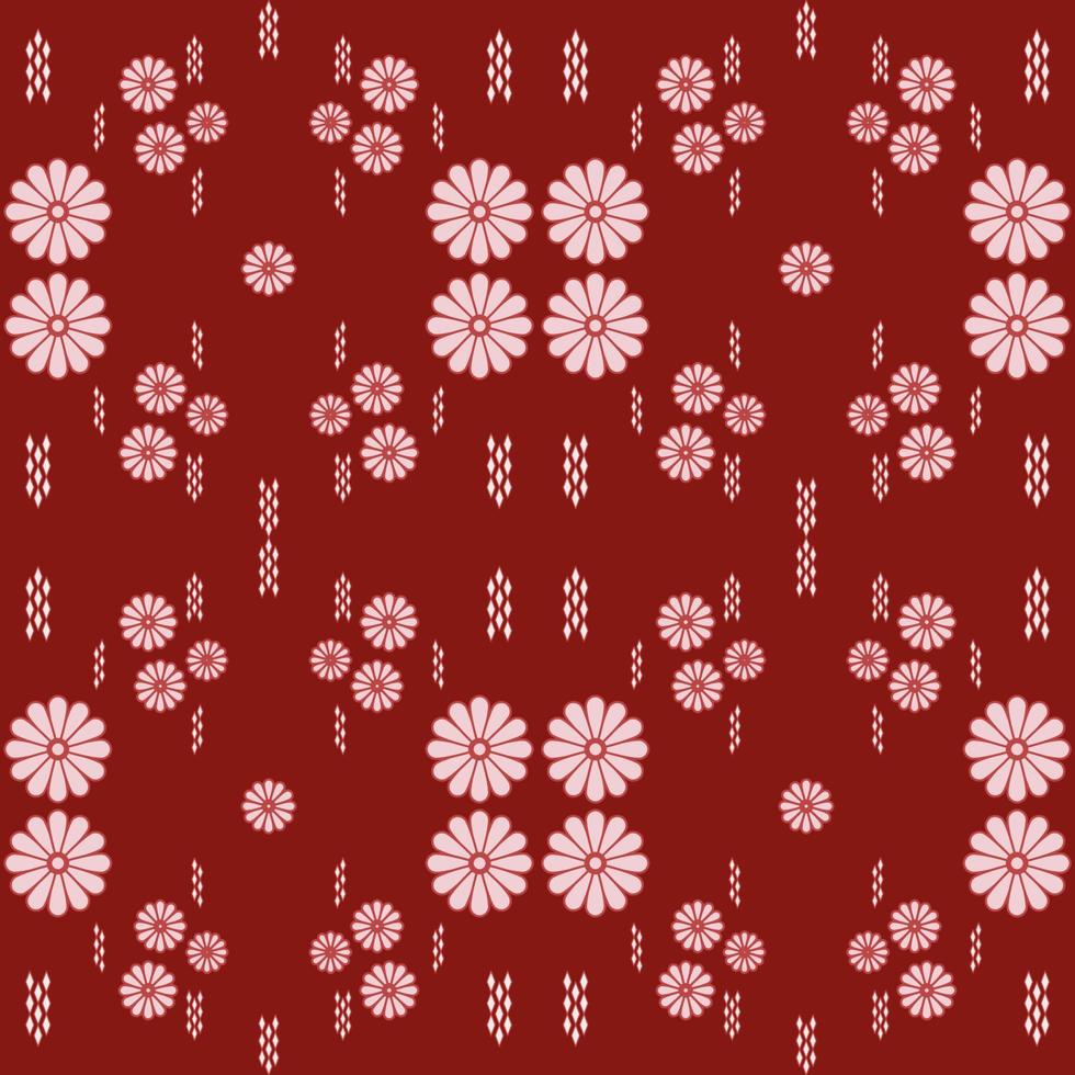 fleur chinoise en fond rouge design traditionnel pour le fond, tapis, papier peint, vêtements, emballage, batik, tissu vecteur