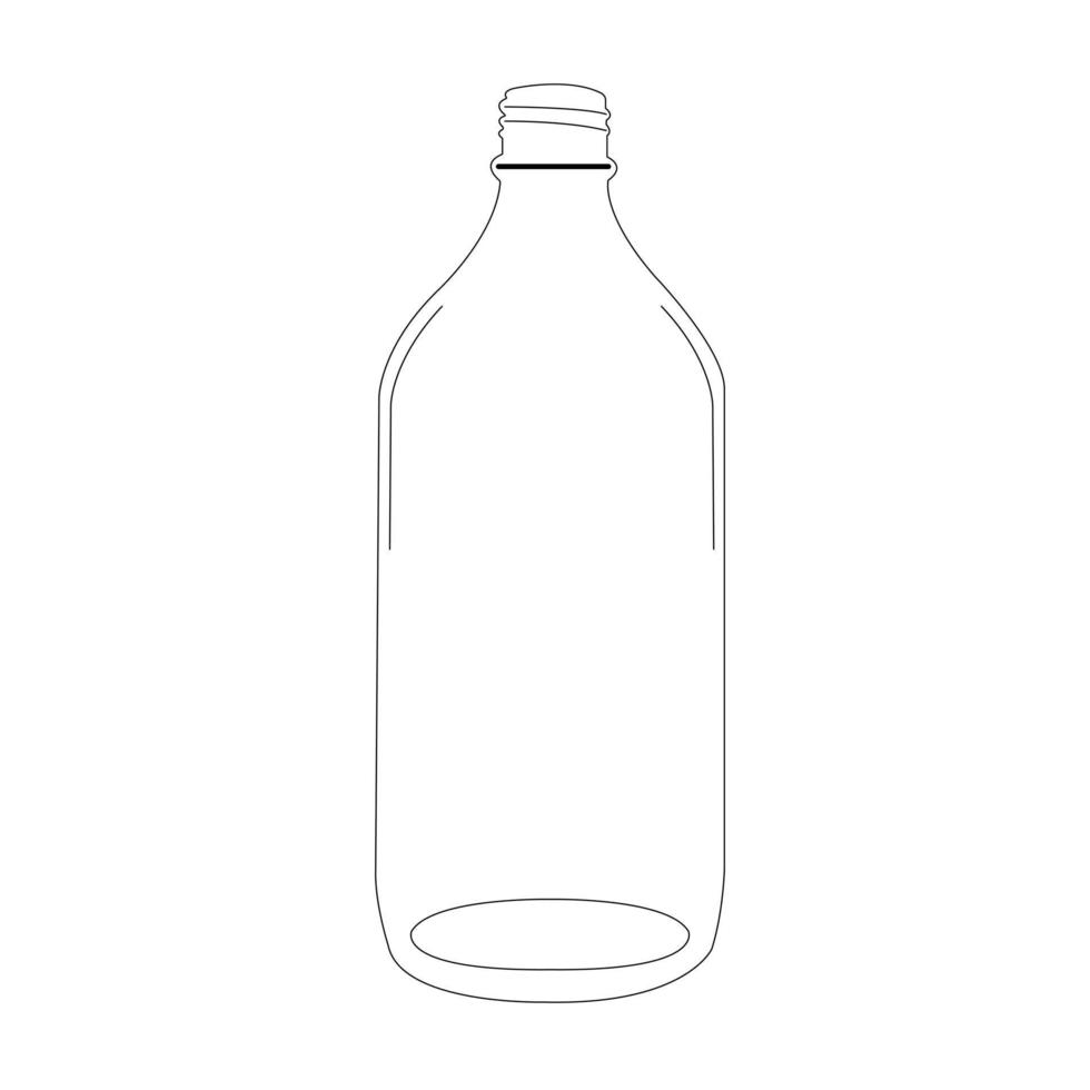 Bouteille en verre transparent de 1000 ml sans bouchon, illustration vectorielle de col de 31 mm vecteur