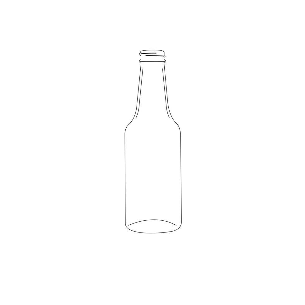 Illustration vectorielle de 300 ml verre bouteille à long cou vecteur