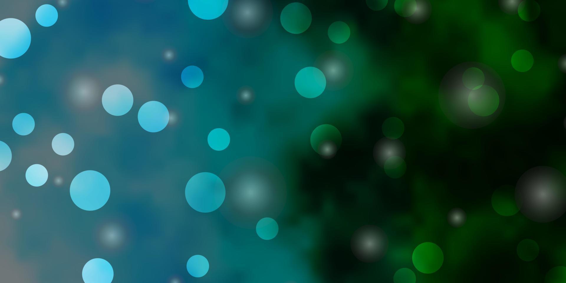 texture de vecteur bleu clair, vert avec des cercles, des étoiles.