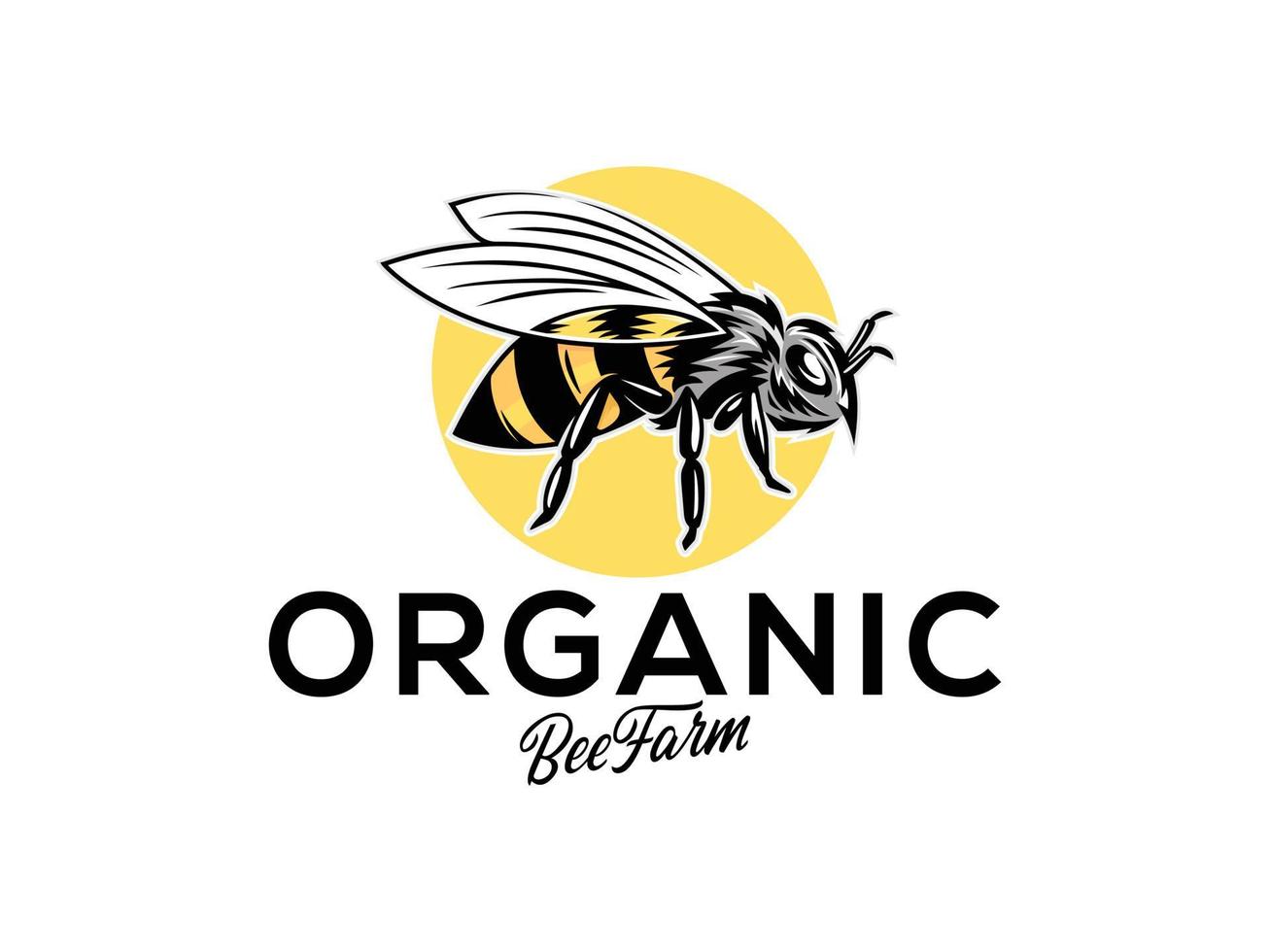 illustration de logo d'abeille meilleure pour la conception d'étiquettes vecteur premium