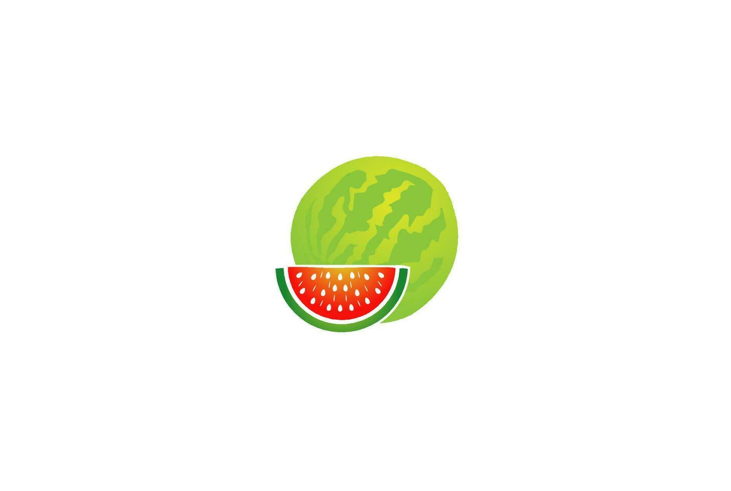 vecteur de conception de logo de fruits de pastèque frais minimaliste simple