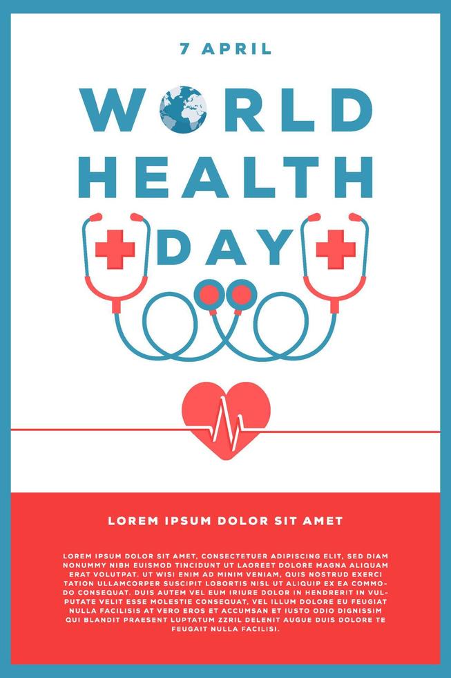 illustration de conception de modèle d'affiche de la journée mondiale de la santé vecteur