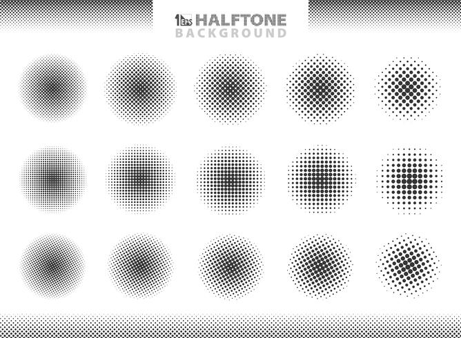 Ensemble de demi-teintes modernes de décoration de cercles. vecteur eps10