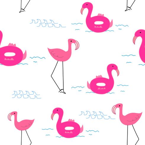 Flamingo de fond, modèle de flamant tropical, illustration vectorielle. vecteur