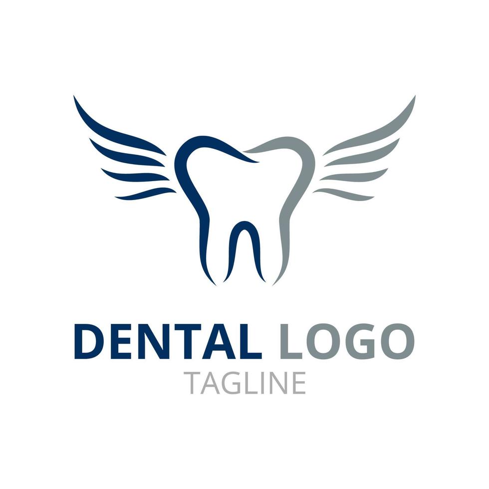 modèle de conception de logo de concept dentaire. logo vectoriel isolé sur fond blanc
