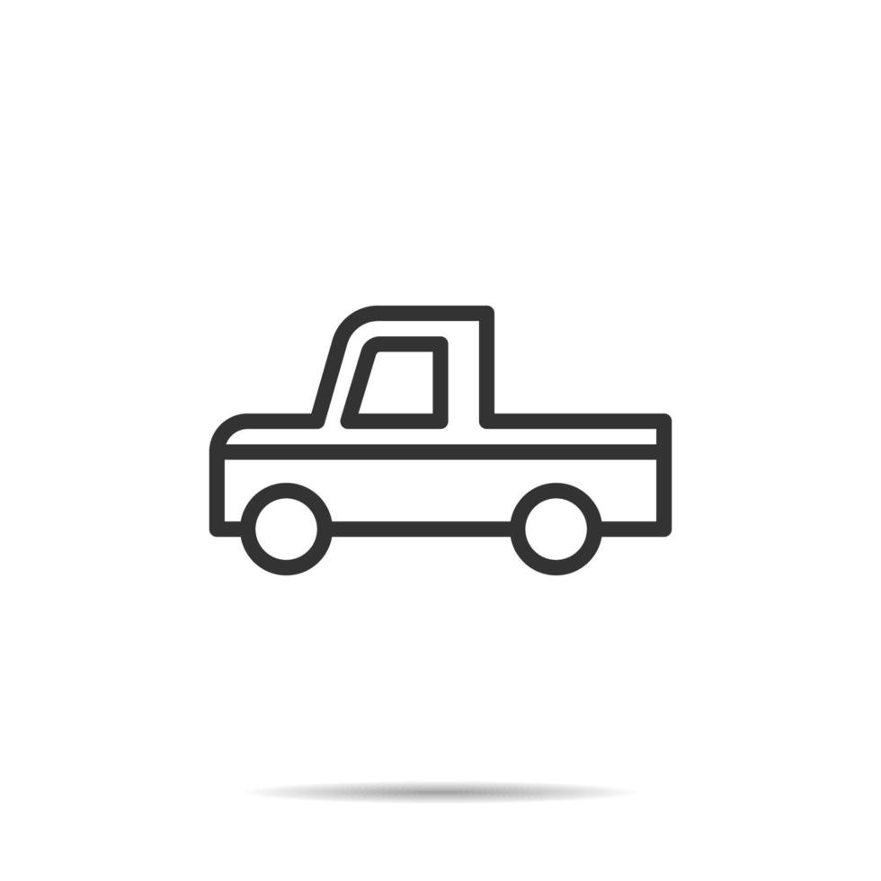 illustration vectorielle de ligne d'icône de voiture de ramassage vecteur